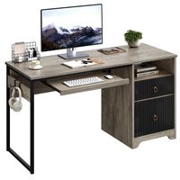 Bestier 55-Inch Gaming Desk with Keyboard Tray Modern Computer Desk with Storage File Drawer Flut... - Large Front