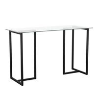 Martha Stewart - Eli Tempered Glass Top Office Desk - Clear Top/Oil Rubbed Bronze Frame - Large Front