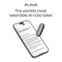 PLAUD - NotePin Memory Capsule Smart AI Voice/Audio Recorder - V2 - Cosmic Grey - Large Front