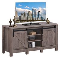 TV Stand Sliding Barn Door Entertainment Center for TV's up to 55'' with Storage - Large Front