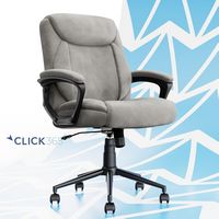 Click365 - Transform 1.0 Upholstered Desk Office Chair - Fabric - Light Gray - Large Front