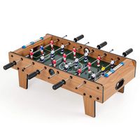 Costway - Mini Foosball Table, 27in Soccer Game Table w/ 2 Footballs and Soccer Keepers - Natural - Large Front