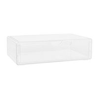 Martha Stewart - Brody Desktop Organization Box with Half Moon Opening Pullout Drawer - Clear Pla... - Large Front