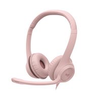 Logitech - H390 Wired USB-A On-Ear Stereo Headphones with Noise Canceling Microphone - Rose - Large Front