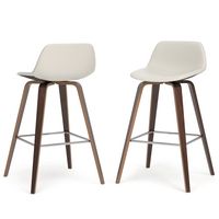 Simpli Home - Randolph Bentwood Counter Height Stool (Set of 2) - Cream - Large Front