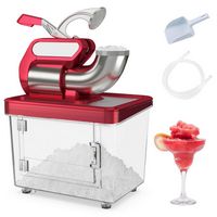Costway 660 lb/H Commercial Ice Crusher with Dual Blades Safety On/Off Switch for Home - Red - Large Front
