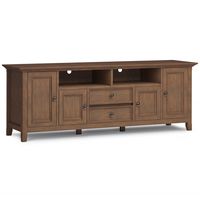 Simpli Home - Amherst 72 inch Wide Solid Wood Transitional TV Stand in Rustic Natural Aged Brown ... - Large Front
