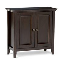 Simpli Home - Amherst Low Storage Cabinet - Hickory Brown - Large Front