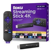 Roku - Streaming Stick 4K | Streaming Device with Voice Remote and Long-Range Wi-Fi - Black - Large Front