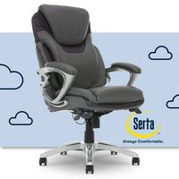 Serta - Bryce Bonded Leather Executive Office Chair - Gray - Large Front