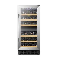 Lanbo - 15 Inch width 26 Bottle Dual Zone Compressor Freestanding/Built-In Wine Fridge with Reces... - Large Front