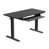 HUANUO - Adjustable Standing Desk with Keyboard Tray - 48″ x 24″ - Black - Large Front