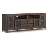 Simpli Home - Cosmopolitan SOLID WOOD 72 inch Wide TV Media Stand in Farmhouse Brown For TVs up t... - Large Front