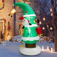 Costway - 8FT Inflatable Christmas Tree with Santa Claus, Blowup Holiday Decoration - Multicolor - Large Front