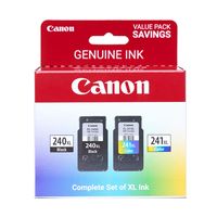Canon - PG-240XL/CL-241XL 2-Pack High-Yield Ink Cartridges + Photo Paper - Black/Multicolor - Large Front