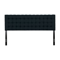 CorLiving - Valencia Square Tufted Upholstered King Headboard - Blue - Large Front