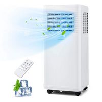 Costway Portable Air Conditioner Cools up to 300 sq.ft 9000 BTU 3 in 1 AC Unit with Fan Dehumidif... - Large Front