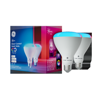 Cync - Direct Connect BR30 65W Smart LED Bulb (2-Pack) - Full Color - Large Front