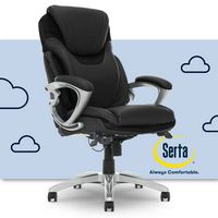 Serta - Bryce Bonded Leather Executive Office Chair - Black - Large Front
