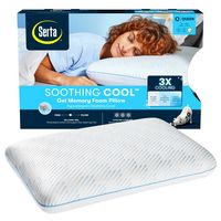 Serta - Soothing Cool Gel Memory Foam Pillow Queen - Off-White - Large Front