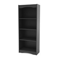 CorLiving - Hawthorne Collection 4 Shelf Floor-Standing Bookcase - Black - Large Front