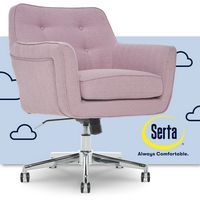 Serta - Ashland Memory Foam & Twill Fabric Home Office Chair - Lilac - Large Front