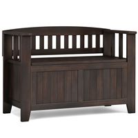 Simpli Home - Acadian Small Entryway Storage Bench - Brunette Brown - Large Front