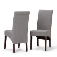 Simpli Home - Avalon Polyester & Wood Dining Chairs (Set of 2) - Dove Gray - Large Front