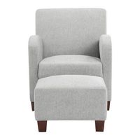 OSP Home Furnishings - Aiden Chair & Ottoman Herringbone - Smoke - Large Front