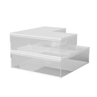 Martha Stewart - Brody Premium Clear Plastic Storage Bins MDF Lids-3PK S/M/L - Clear/White - Large Front