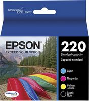 Epson - 220 4-Pack Ink Cartridges - Black/Cyan/Magenta/Yellow - Large Front