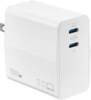 Insignia™ - 100W 2-Port USB-C GaN Wall Charger for MacBook Pro, iPad, iPhone, Apple Watch, Samsun... - Large Front
