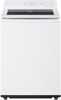 LG - 4.8 Cu. Ft. High-Efficiency Smart Top Load Washer with EasyUnload - Alpine White - Large Front