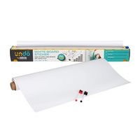 Mind Reader - Adhesive Dry Erase Whiteboard Roll, 2 Dry Erase Markers, Planner, Office, 24 inches... - Large Front