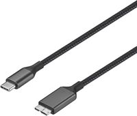 Insignia™ - 3.3 ft. USB-C to Micro-B Hard Drive Cable - Black - Large Front