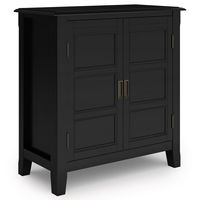 Simpli Home - Burlington Low Storage Cabinet - Black - Large Front