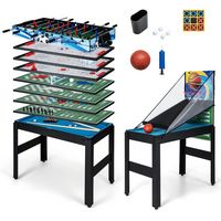 Costway - 14-in-1 Combo Game Table Set with Foosball Air Hockey Ping Pong Chess Shuffleboard - Mu... - Large Front