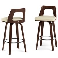 Simpli Home - Ellison Bentwood Bar Stool (Set of 2) - Cream - Large Front