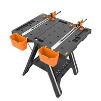 Worx WX064 Pegasus Multi-Function Work Table and Sawhorse with Quick Clamps, Holding Pegs and Qui... - Large Front