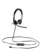 Logitech - H650e Stereo Wired On-ear Headset - Black - Large Front