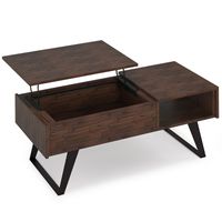 Simpli Home - Lowry Lift Top Coffee Table - Distressed Charcoal Brown - Large Front