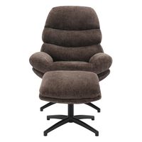 OSP Home Furnishings - Kerry Swivel Lounge Chair & Footrest - Brown - Large Front