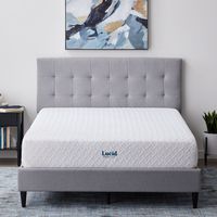Lucid Comfort Collection - 10-inch Plush Memory Foam Mattress - Twin XL - White - Large Front