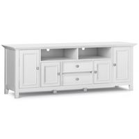 Simpli Home - Amherst 72 inch Solid Wood TV Media Stand in White - White - Large Front