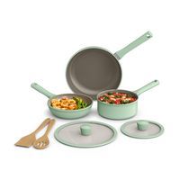 Bella - 7-Piece Ceramic Nonstick Cookware Set - Seaglass - Large Front