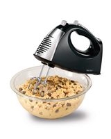 Hamilton Beach - 6 Speed Hand Mixer with Snap-On Case - black - Large Front