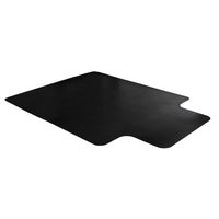 Floortex - Premium Lipped Vinyl Chair Mat for Hard Floor 36 x 48 inches - Black - Large Front