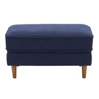 CorLiving - Mulberry Fabric Upholstered Modern Ottoman - Navy Blue - Large Front