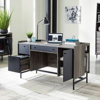 Sauder - Harvey Park Home Office Desk - Jet Acacia - Large Front