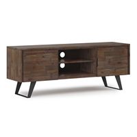 Simpli Home - Lowry TV Media Stand - Rustic Natural Aged Brown - Large Front